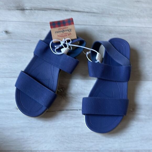 Dearfoams Women's Original Comfort Backstrap Casual Open Toe Sandal Blue 9.5 nwt - Picture 8 of 9